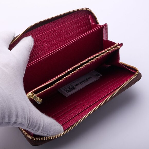 LOUIS VUITTON Zippy Around long wallet M41895 Monogram canvas Brown Pink Used LV - Picture 6 of 11